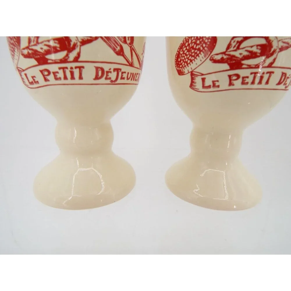 Pair of Le Comptoir De Famille France Le Petit De'Jeuner Egg Cups - Picture 8 of 9